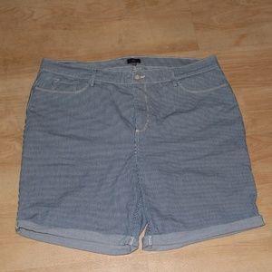 NYDJ Blue and white striped Bermuda shorts 24W